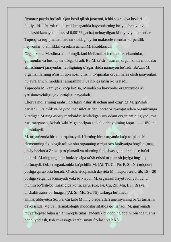 Mikroelementlami o‘simliklar hayotidagi ahamiyati 4