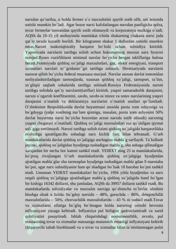 Iqtisodiyotni tartibga solishda monetaristik nazariya va siyosat 8