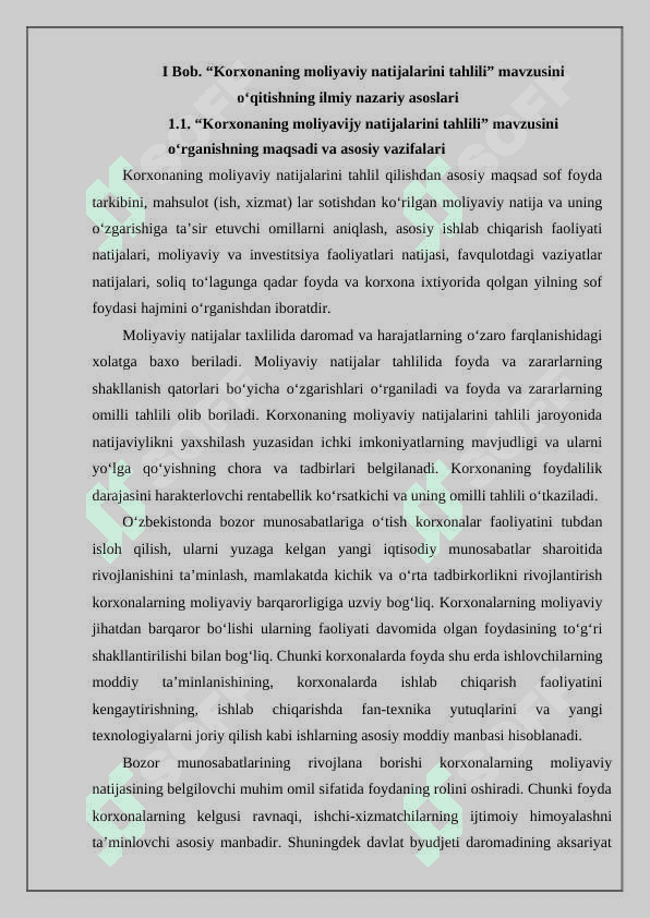 Korxonaning moliyaviy natijalarini 4