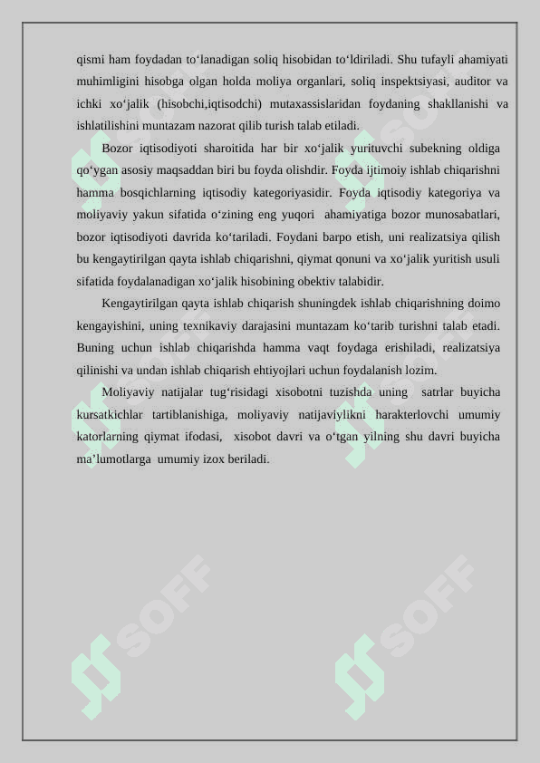 Korxonaning moliyaviy natijalarini 5