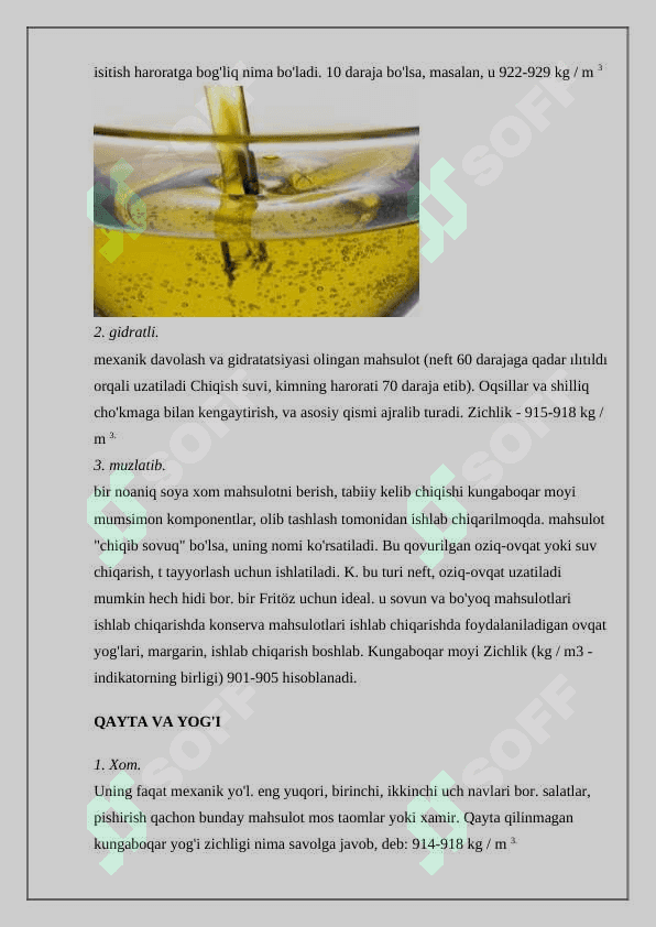 Kungaboqar moyini neytrall idishlarga qadoqlash texnologiyasi kurs ishi 6