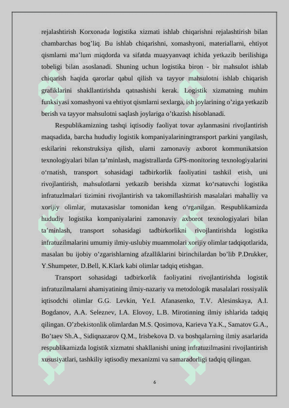 Logistika sohasida marketing tadqiqotlari 6
