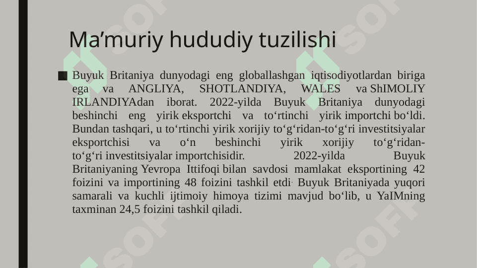 Buyuk Britaniya makroiqtisodiy ko’rsatkichlari 2