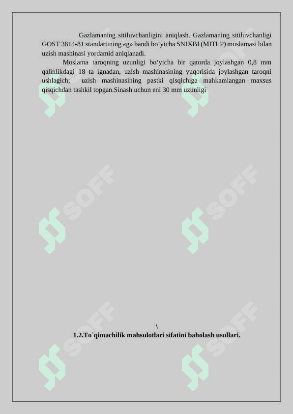 Yengil sanoat mahsulotlarining sifat ko‘rsatkichlarini aniqlash 7