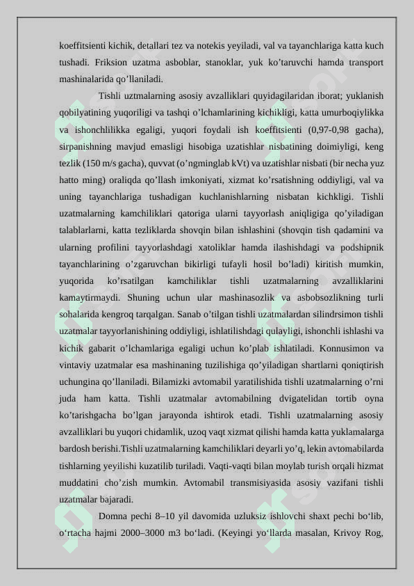 Reduktor karterini difrensiallar va uning quti chashkalarini detallarini tiklash 7