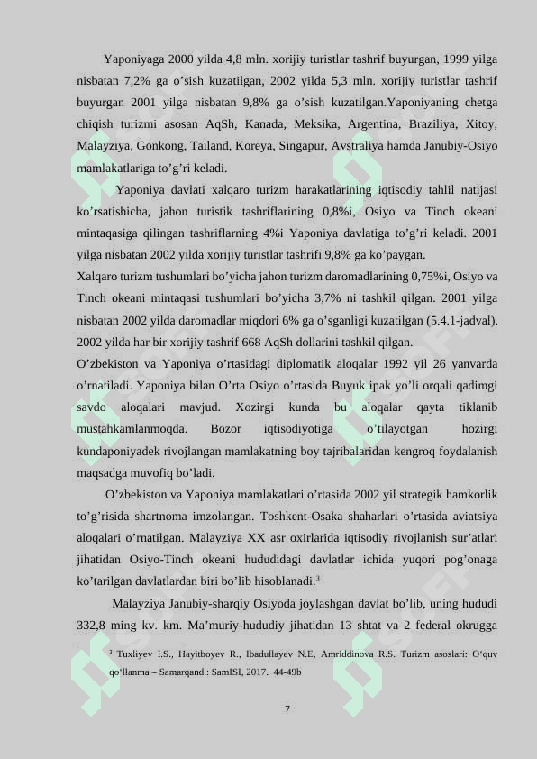 Yaponiya mehmonxonalarini o’ziga xos joylashuvi va turistik salohiyati 7