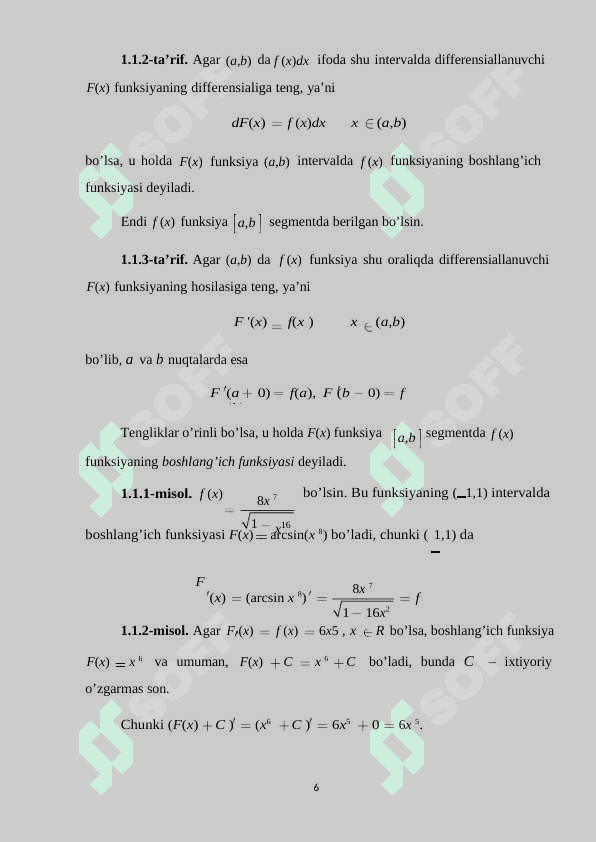 Integral va uning tadbiqlarini o’qitish metodikasi 6