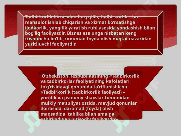 Tadbirkorlik faoliyati va uning shakllari 2