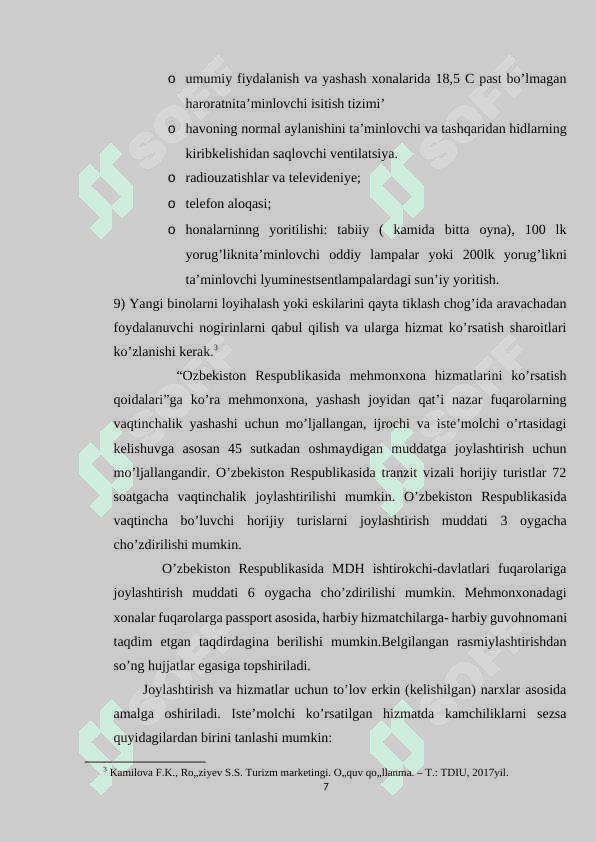 Меhmonxonalarda xizmatlar samaradorligini aniqlash xususiyatlari 7