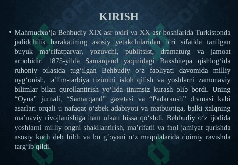 Mahmudxoʻja Behbudiyning  “Yoshlarga murojaat” va  “Muhtaram yoshlarga murojaat” maqolalarini tahlili 25 4