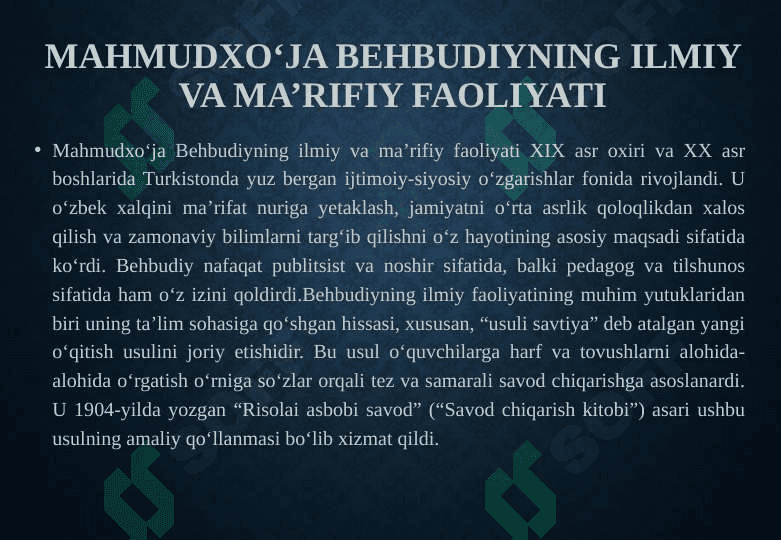 Mahmudxoʻja Behbudiyning  “Yoshlarga murojaat” va  “Muhtaram yoshlarga murojaat” maqolalarini tahlili 25 8