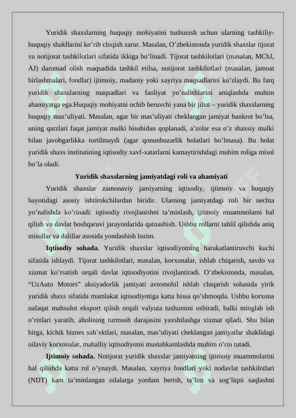 Yuridik shaxs turlari 3