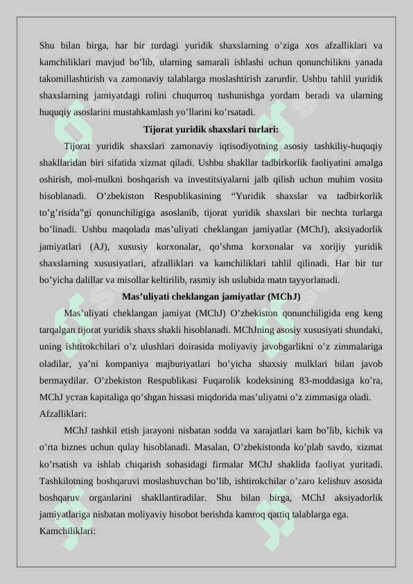 Yuridik shaxs turlari 8