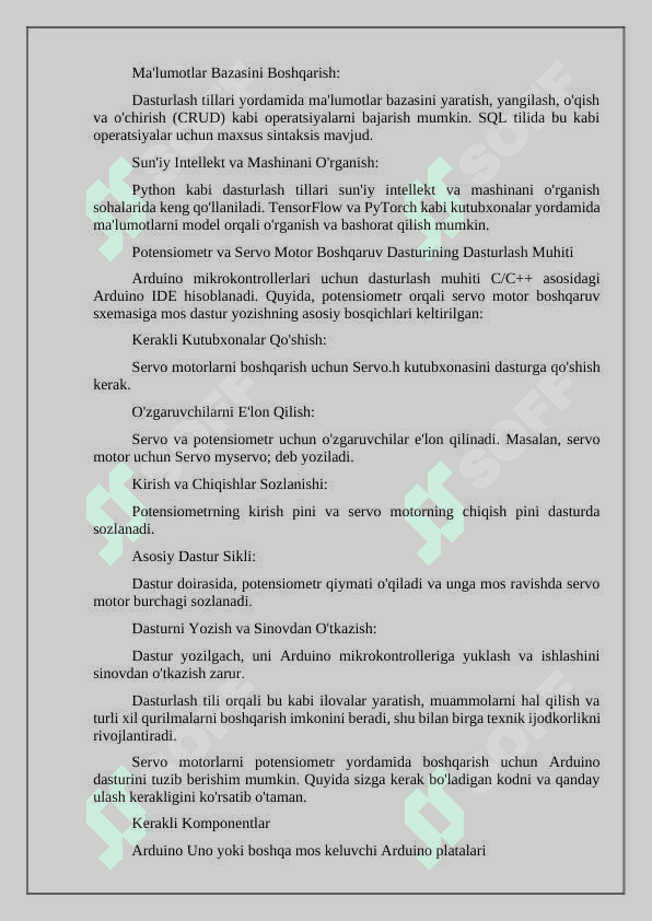 Servo motorlarni potensiometr orqali harakatlanish 5