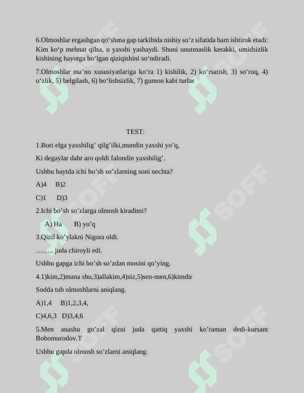 Sonning ta’rifi, leksik-grammatik xususiyati va turlari 5