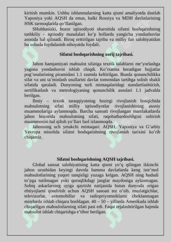 Sifatni boshqarishning xorij tajribasi 4