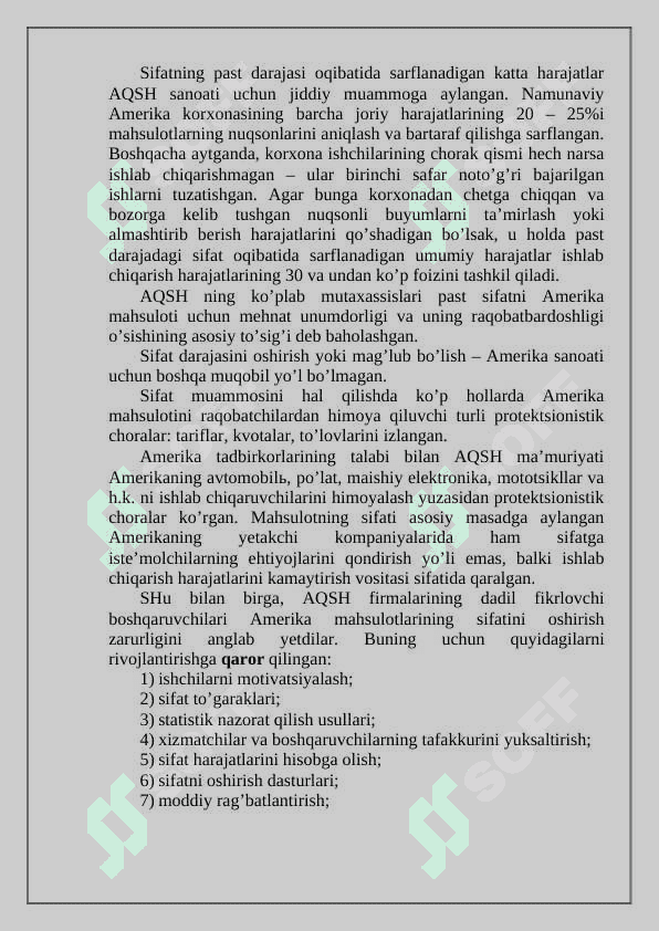 Sifatni boshqarishning xorij tajribasi 7