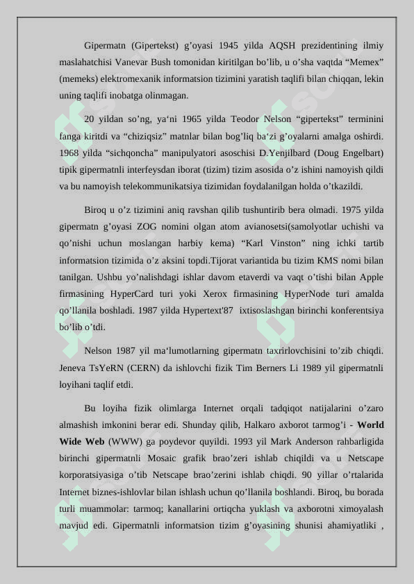 Soha bo'yicha gipermatnli elektron hujjatlar yaratish 2