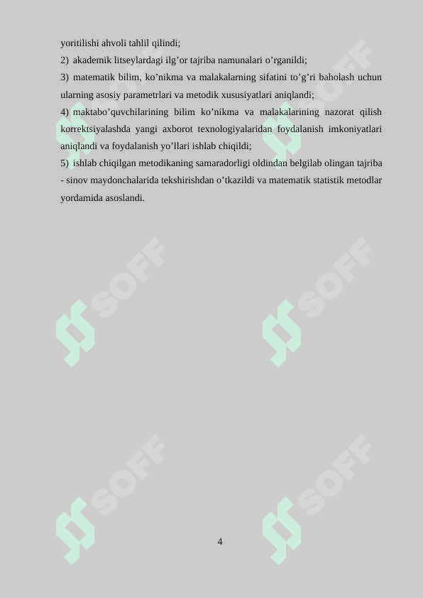Trigonometriya elementlarini o'qitish metodikasi va trigonometrik tengsizliklarni o'qitish 4