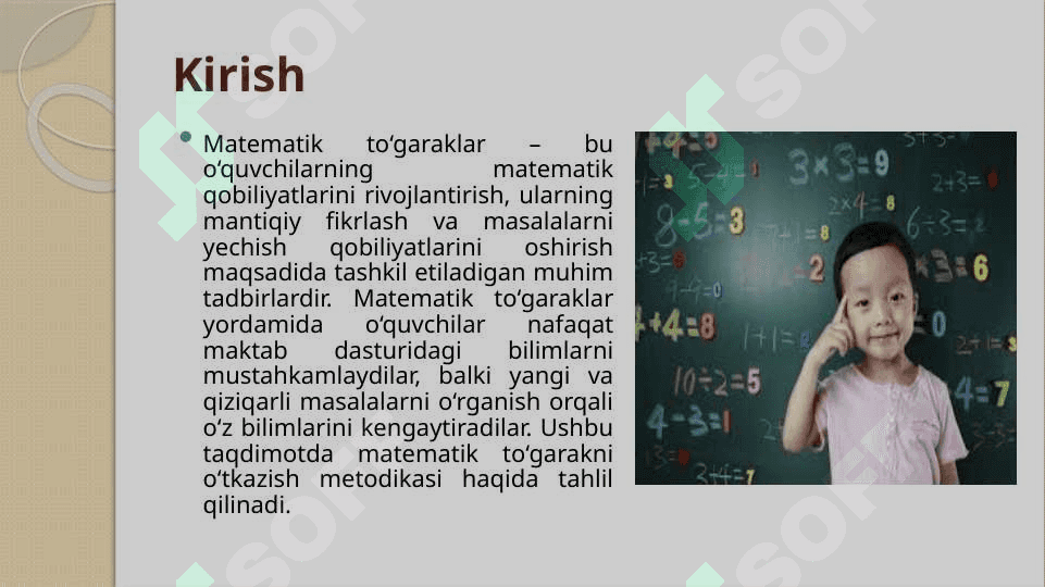 Matematik to’garakni o’tkazish metodikasi 3
