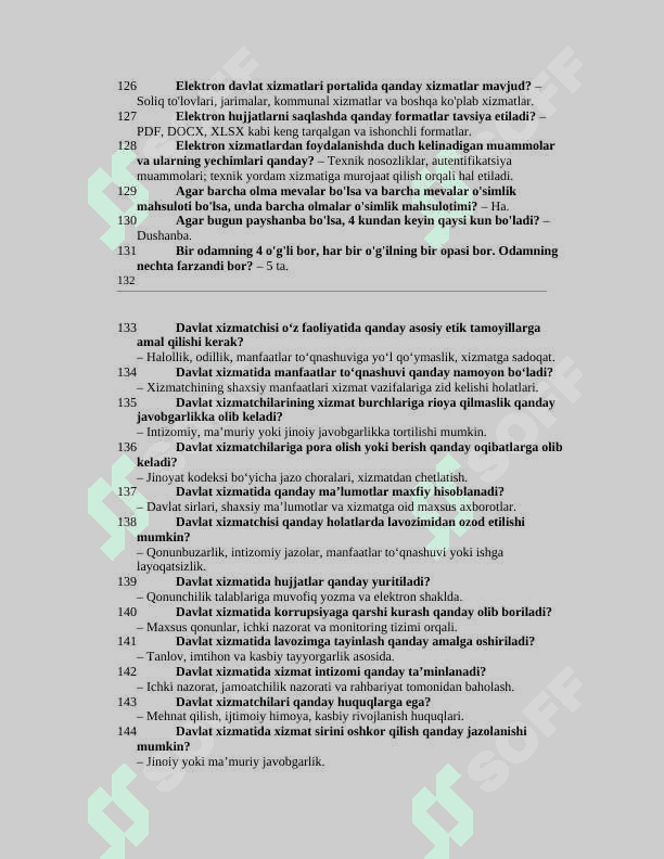 Davlat xizmatchisi Argos savol va javoblari bilan birga 600. Ta 2025 7