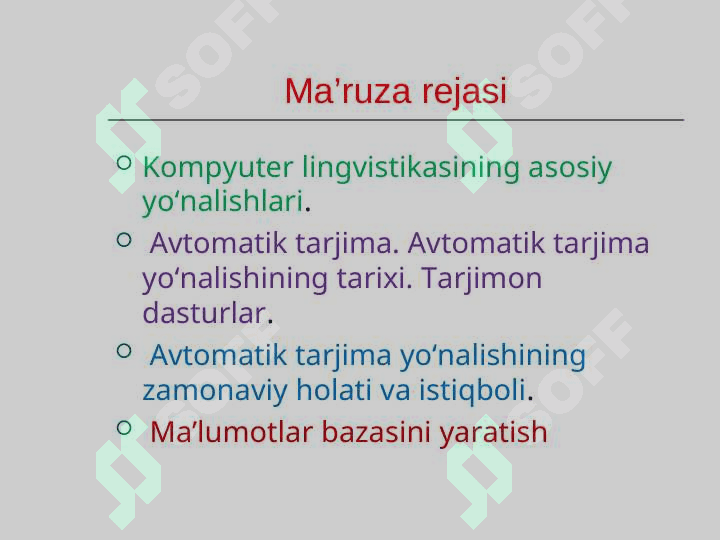 Kompyuter lingvistikasining asosiy yo‘nalishlari 2