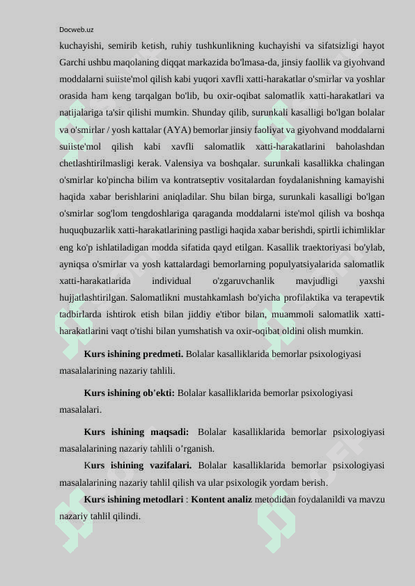 BOLALAR KASALLIKLARIDA BEMORLAR PSIXOLOGIYASI MASALALARI 3