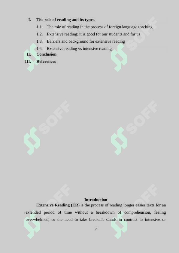 The role of extensive reading in teaching English as a foreign language 5