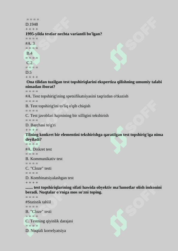 NUTQIY KOMPITENSIYANI BAHOLASH fanidan test 6