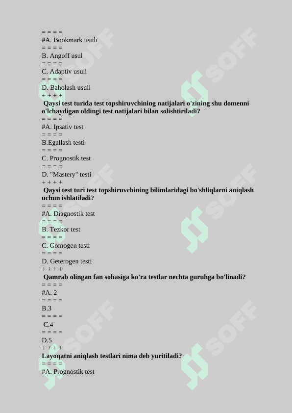 NUTQIY KOMPITENSIYANI BAHOLASH fanidan test 8