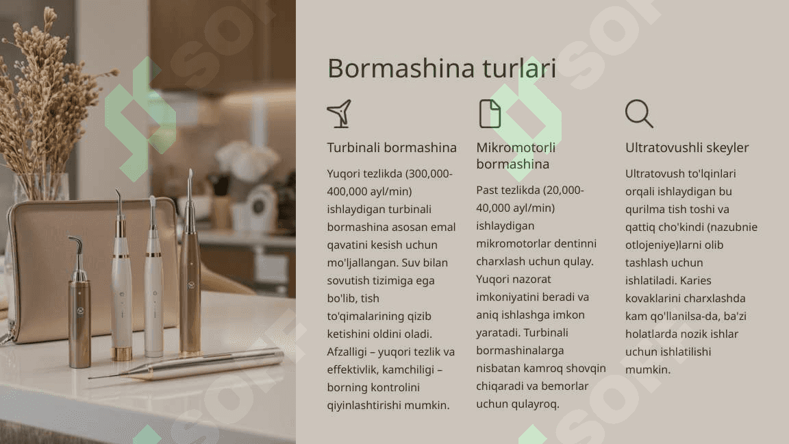 Karies kovaklarini charxlash bosqichlari va uslublari. 6