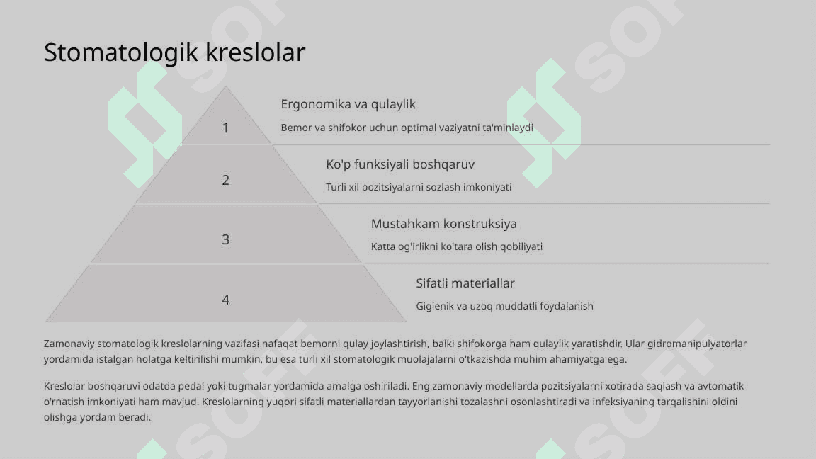 Stomatologik qurilmalar. Tasnifi. Xususiyatlari. 7