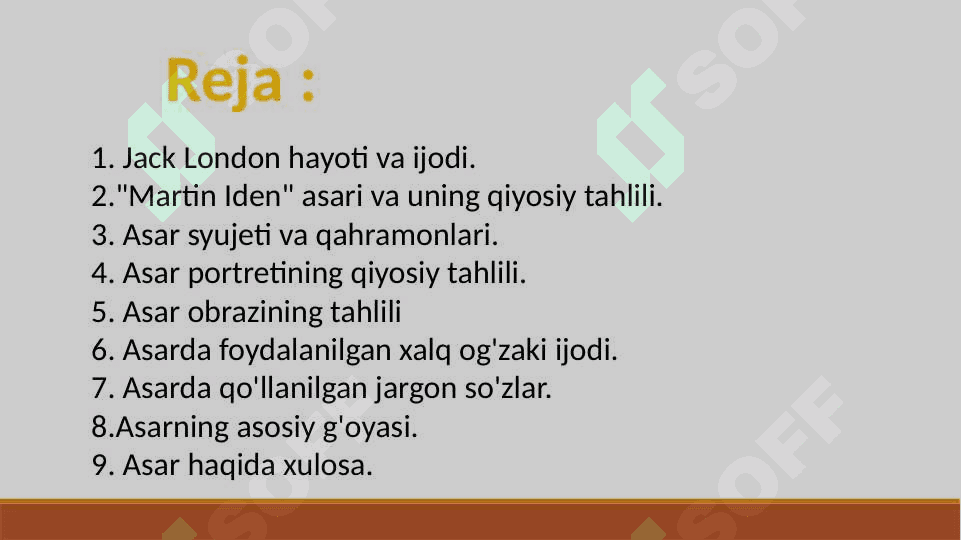 Jack Londonning  " Martin Iden" asari tahlili 2