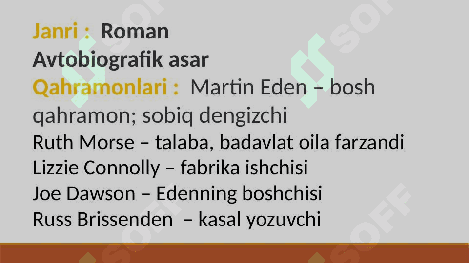 Jack Londonning  " Martin Iden" asari tahlili 8