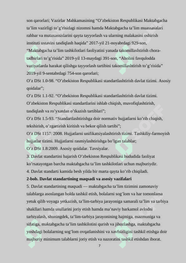 DAVLAT TA’LIM STANDARTINING MAQSADI VA ASOSIY VAZIFALARI 7