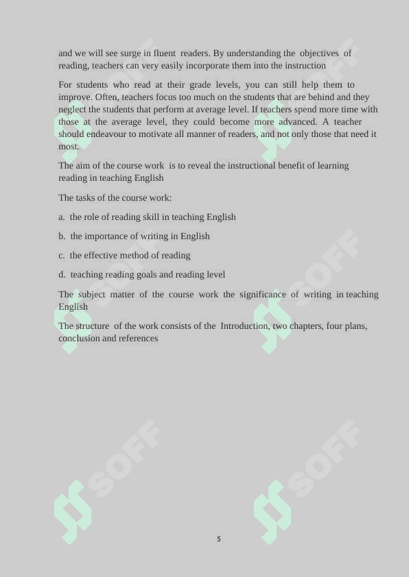 Thesis statement course work 5