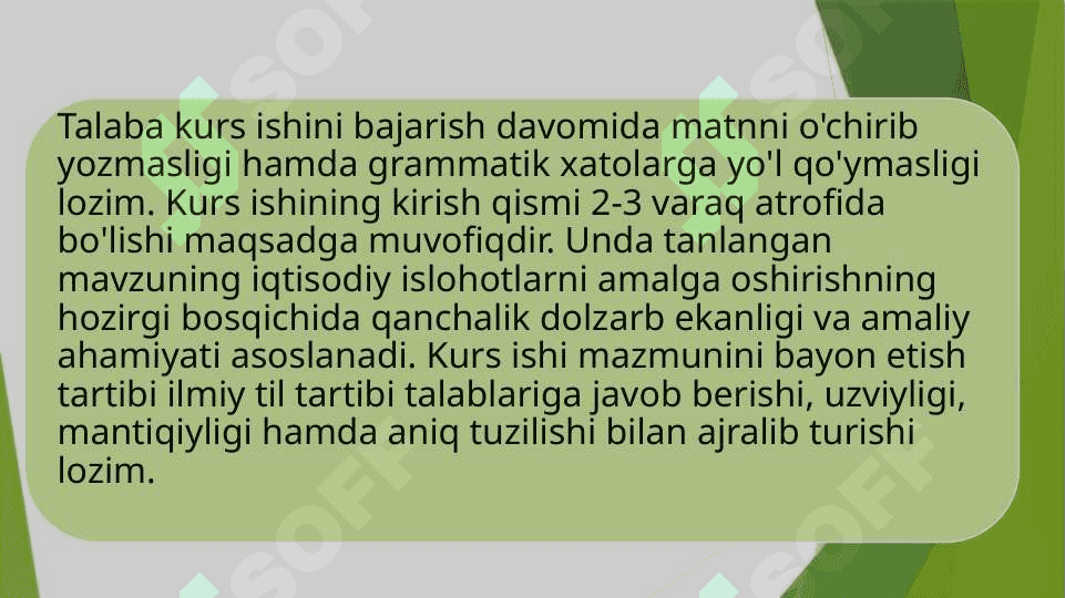 Kurs ishi, bitiruv malakaviy ishi va uning yozilishi tartibi 2 5