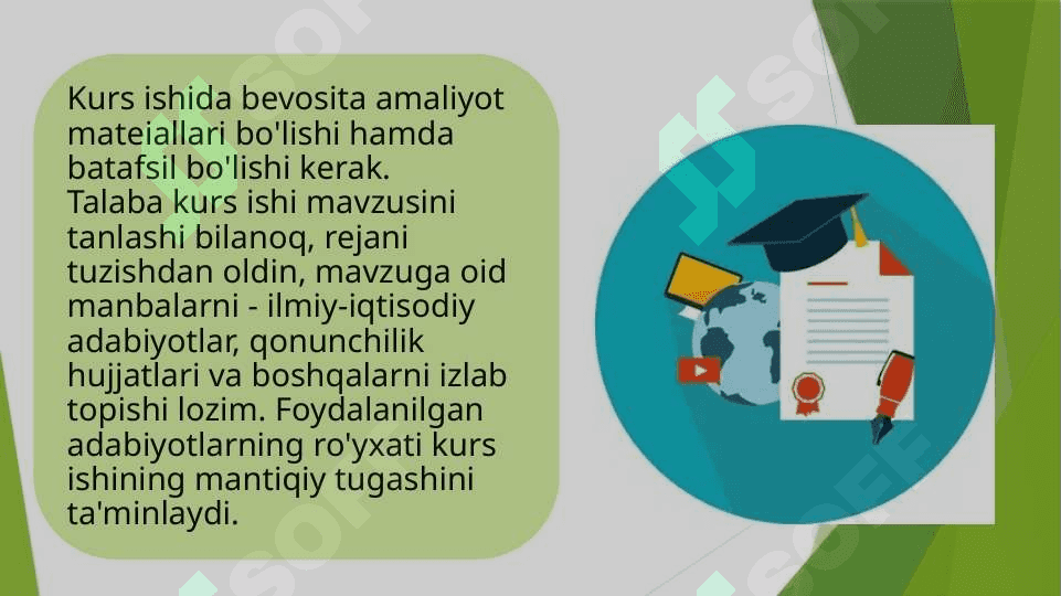 Kurs ishi, bitiruv malakaviy ishi va uning yozilishi tartibi 2 6