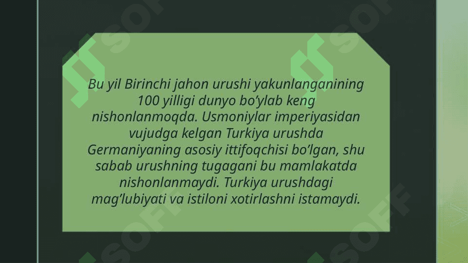 TURKIYA BIRINCHI JAHON URUSHI YILLARIDA 2