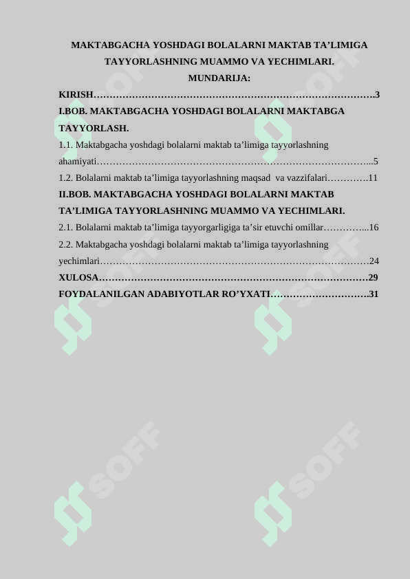Maktabgacha yoshdagi bolalarni maktab ta’limiga tayyorlashning muammo va yechimlari 2