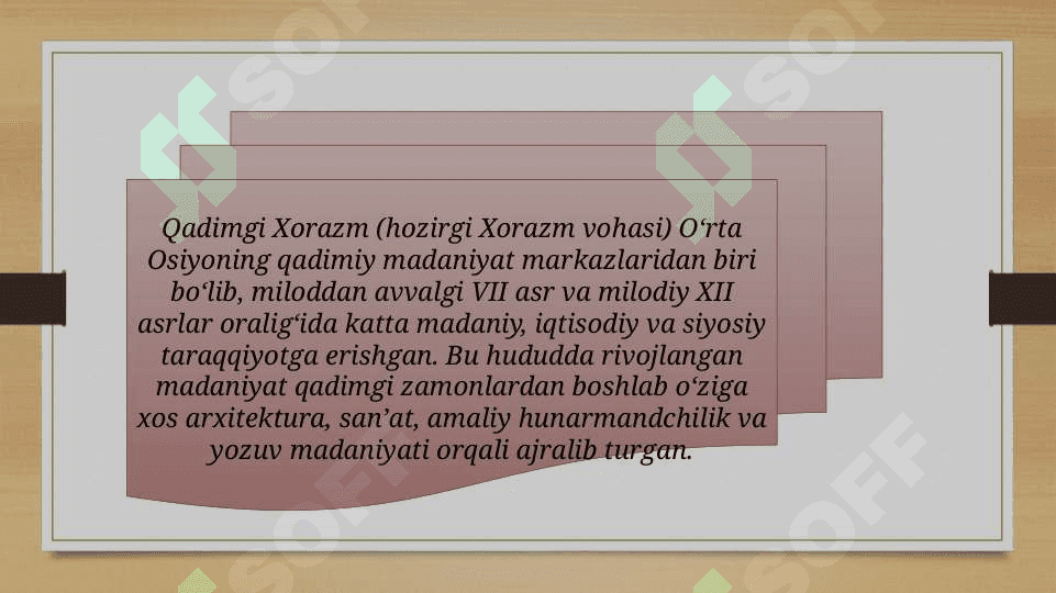 QADIMGI XORAZM MADANIYATI VA SAN’ATI 2