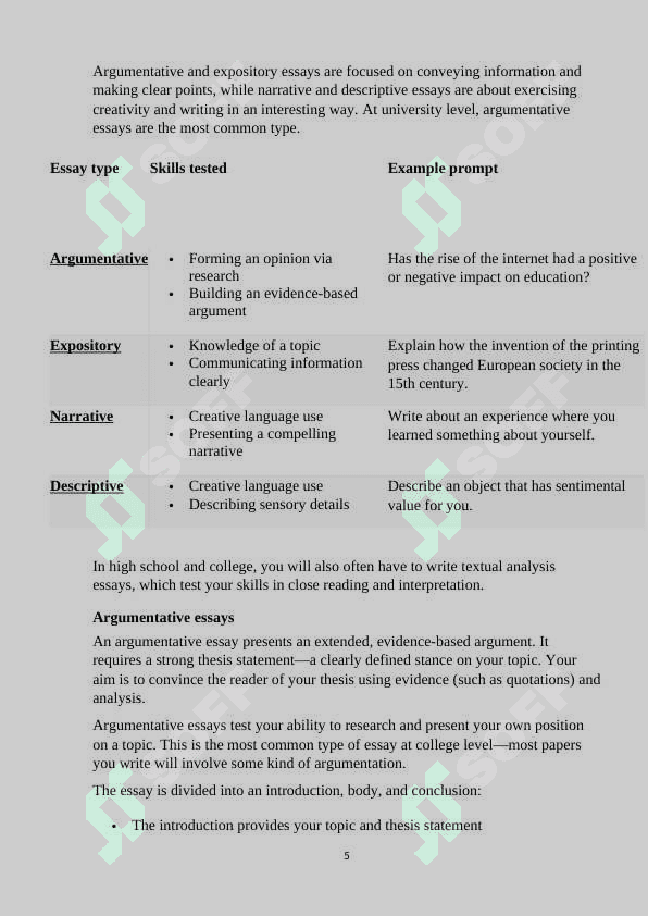 The structure of an  essay course work 6