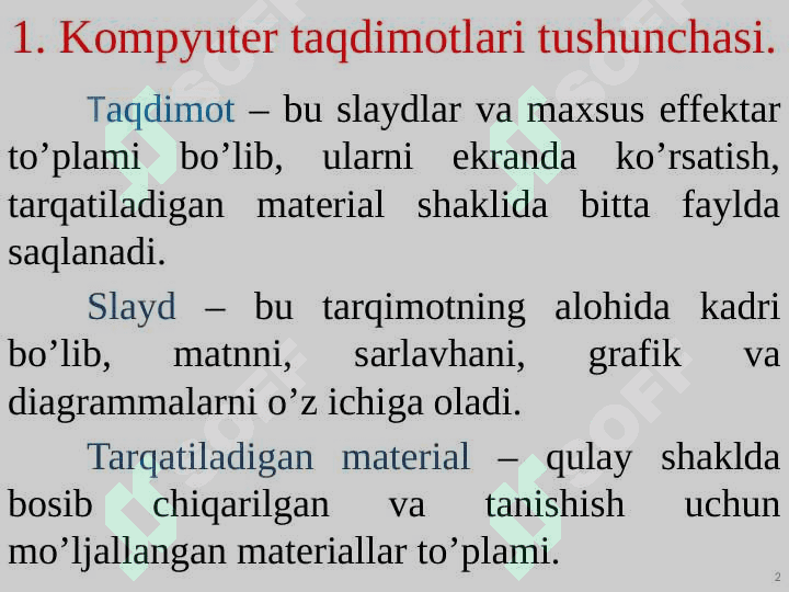 Taqdimоtlarni ishlab chiqishning instrumеntal vоsitalari 2