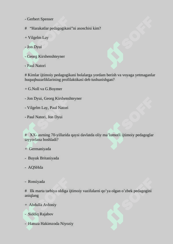 Ijtimoiy pedagogika fanidan test savollari (javoblari bilan) 3