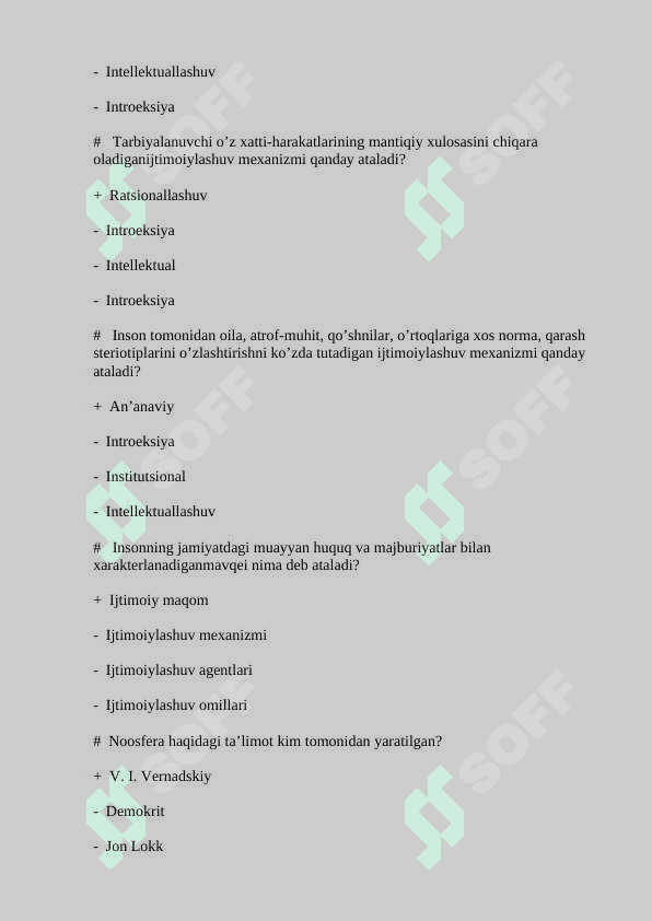 Ijtimoiy pedagogika fanidan test savollari (javoblari bilan) 8