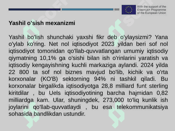 Buyuk Britaniyada “yashil oʻsish”ni 3