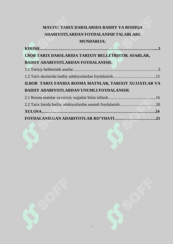 Tarix darslarida badiiy va boshqa adabiyotlardan foydalanish talablari 2