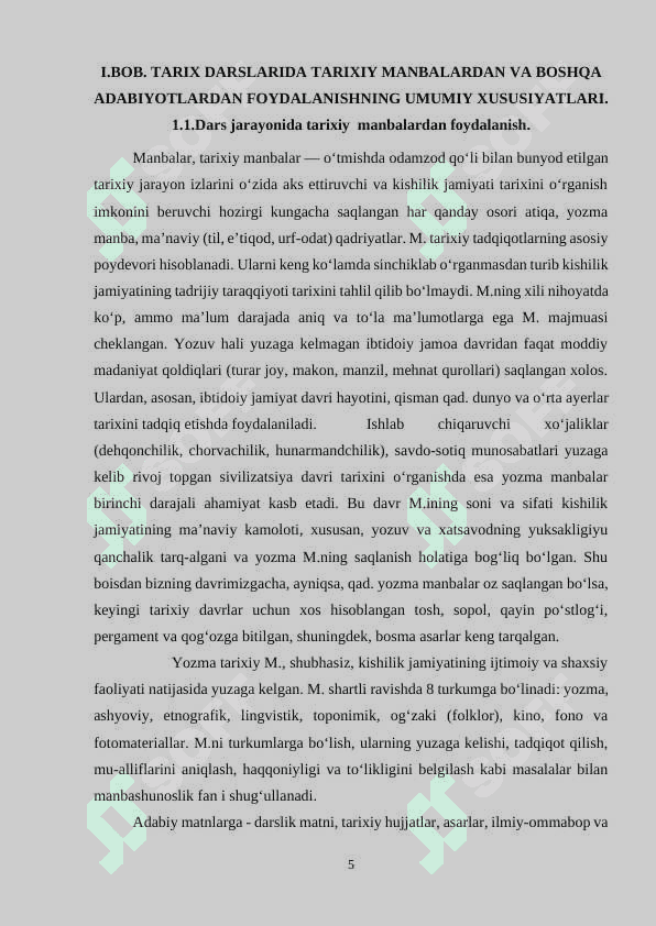 Tarix fanida manbalar va boshqa adabiyotlardan foydalanish 5