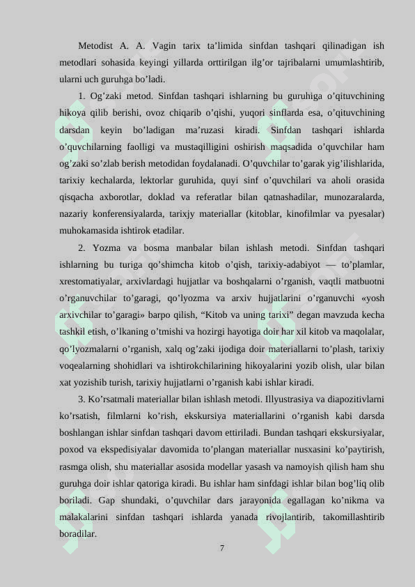 Maktablarda sinfdan tashqari ishlar 7