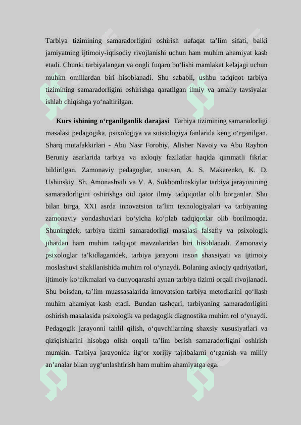 Tarbiya tizimida samaradorlikka erishish usullari 3